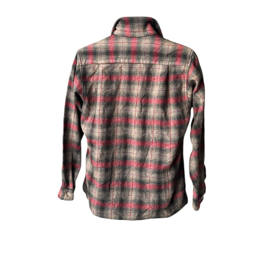 VINTAGE 60s Puritan Washable Wool Plaid Flannel Shirt M Red Gray Rockabilly - Picture 4 of 8